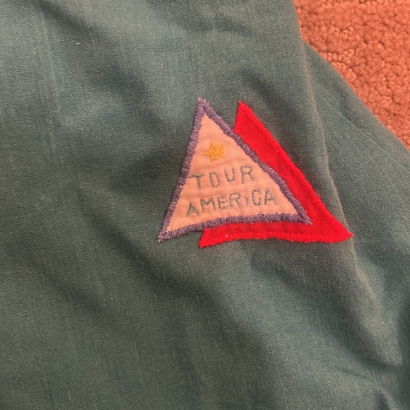 ✨VINTAGE✨ Hush Puppies 18 month romper! Teal and white w/ embroidered bicycle - Picture 5 of 6